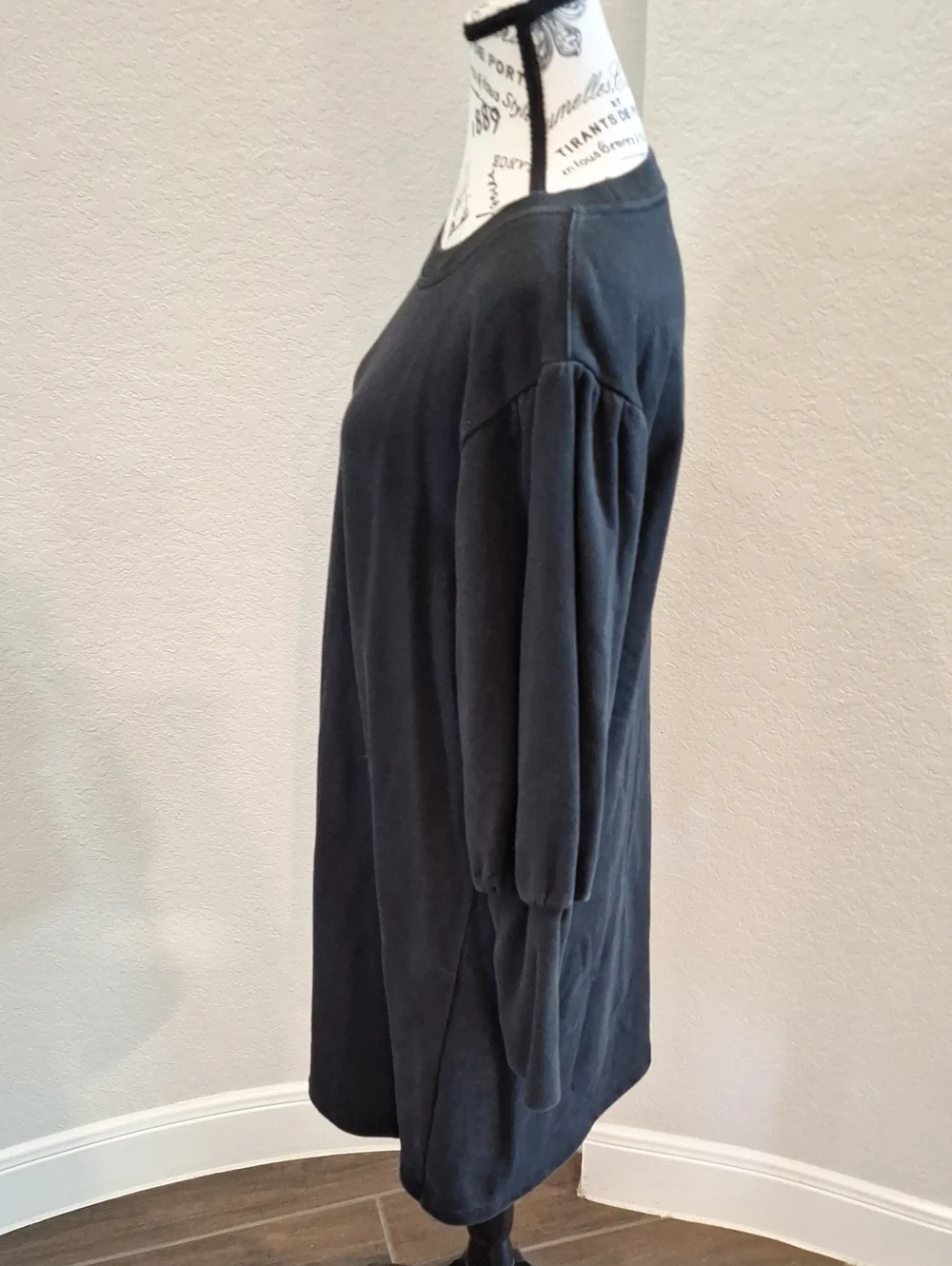 J. Crew Long Sleeve Black Cotton Sweatshirt Dress Size Medium